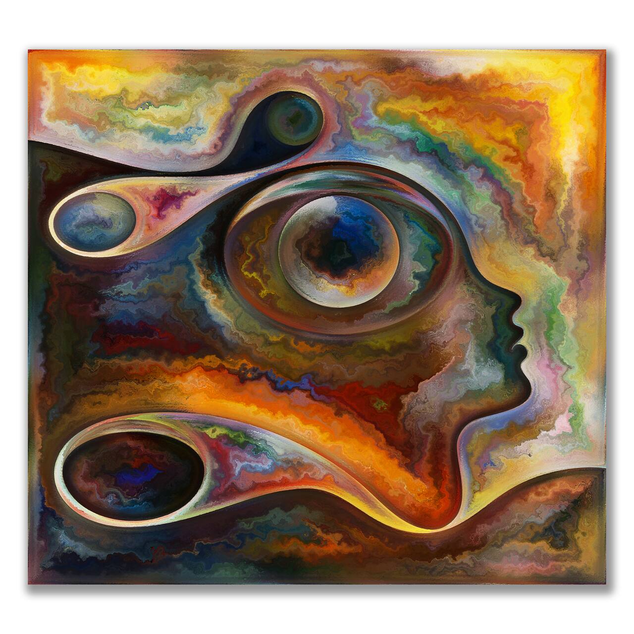 Designart - Inner Reality Landscape Painting - Modern & Contemporary Canvas Wall Art Print